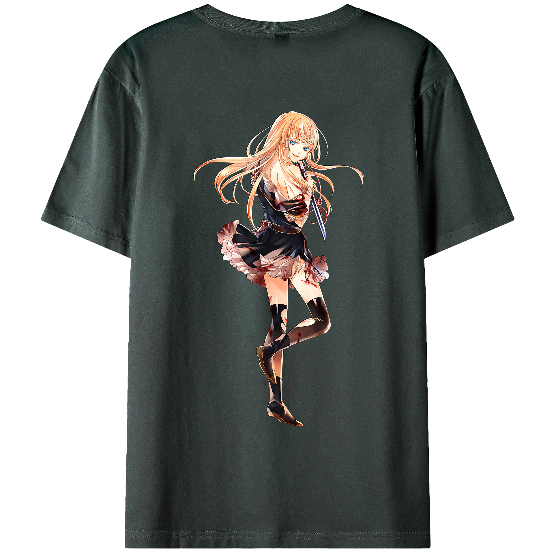 （画像用） 刀剣乱舞 Touken Ranbu 綿100％ メンズ半袖Tシャツ（バックプリント） 通気性